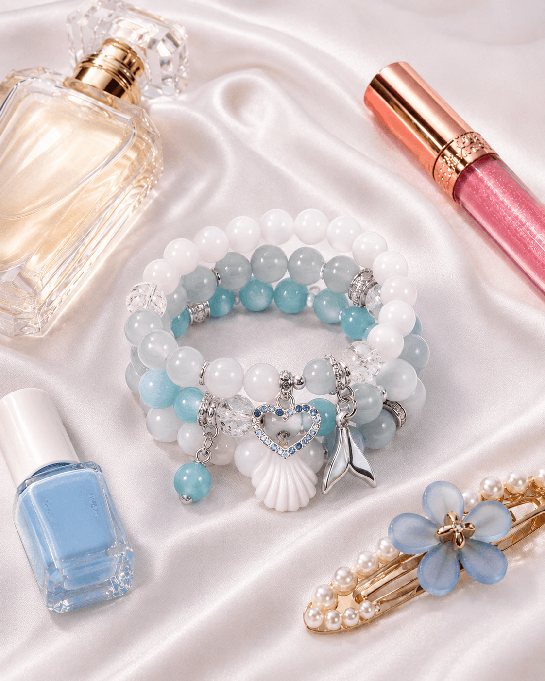 Crystal Tide handcrafted wrist bead stack