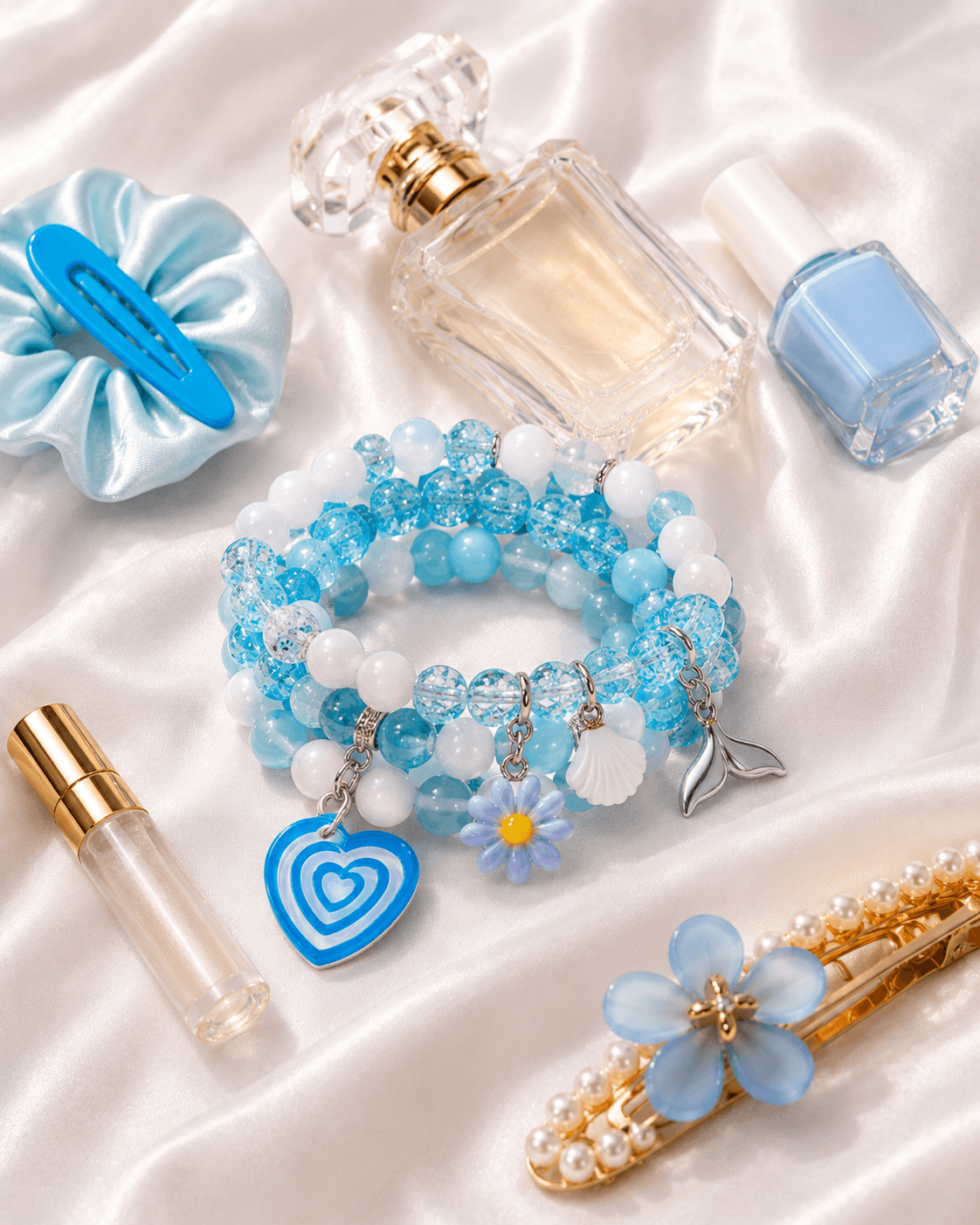 Frozen handcrafted wrist bead stack